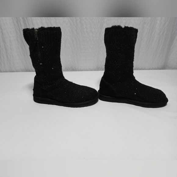Ugg Treadlite Black Knit Sequin Side Zip Boots. Size 5 - Picture 2 of 12